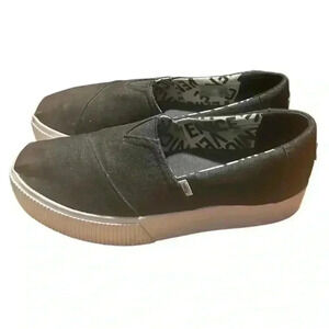 Toms Alpargata Boardwalk Slip‎ On Canvas Platform Sneaker - Size 9